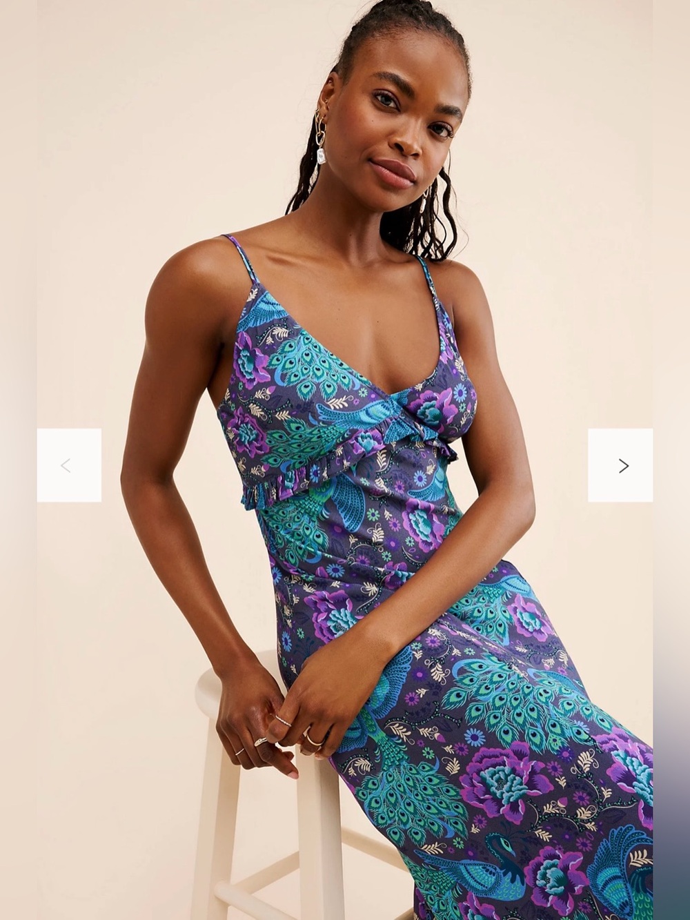 SPELL & THE GYPSY | Boheme Bias Slip Maxi Dress Peacock - Picture 5 of 5